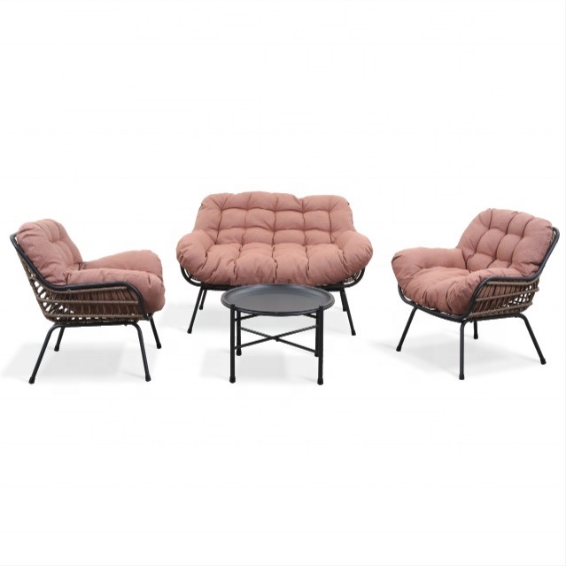 Mobili da giardino per esterni Divano in rattan in alluminio Set con tavolo di lusso e compratori di tè