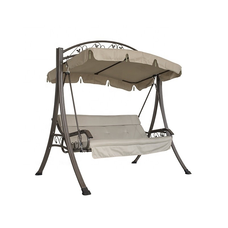 Decorazioni da giardino Sedie d'altalena all'aperto con baldacchino Pergola Gazebo Letto a panca cuscinato