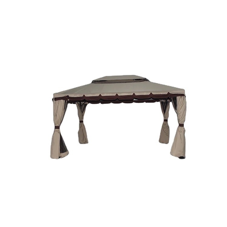 ECO FRIENDLY Gazebo da giardino in alluminio idrorepellente con zanzariere e pareti laterali 3x4m