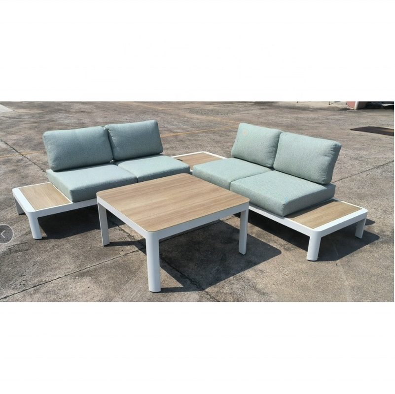 Mobili da giardino per l'aria aperta Set divano in rattan di alluminio Set tavolo da pranzo