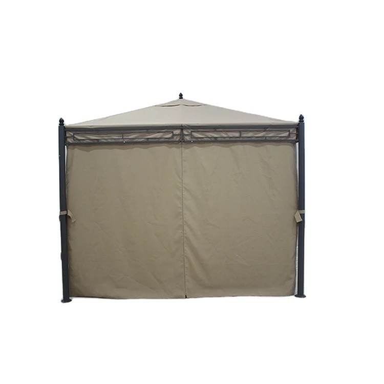 Gazebo da giardino in metallo 3*3*2.75M con copertura superiore in poliestere e pareti laterali