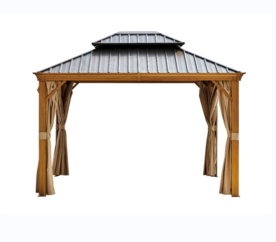 Pergola metallica da esterno in acciaio galvanizzato a doppio capo 3X3.65X2.85M per forniture da giardino