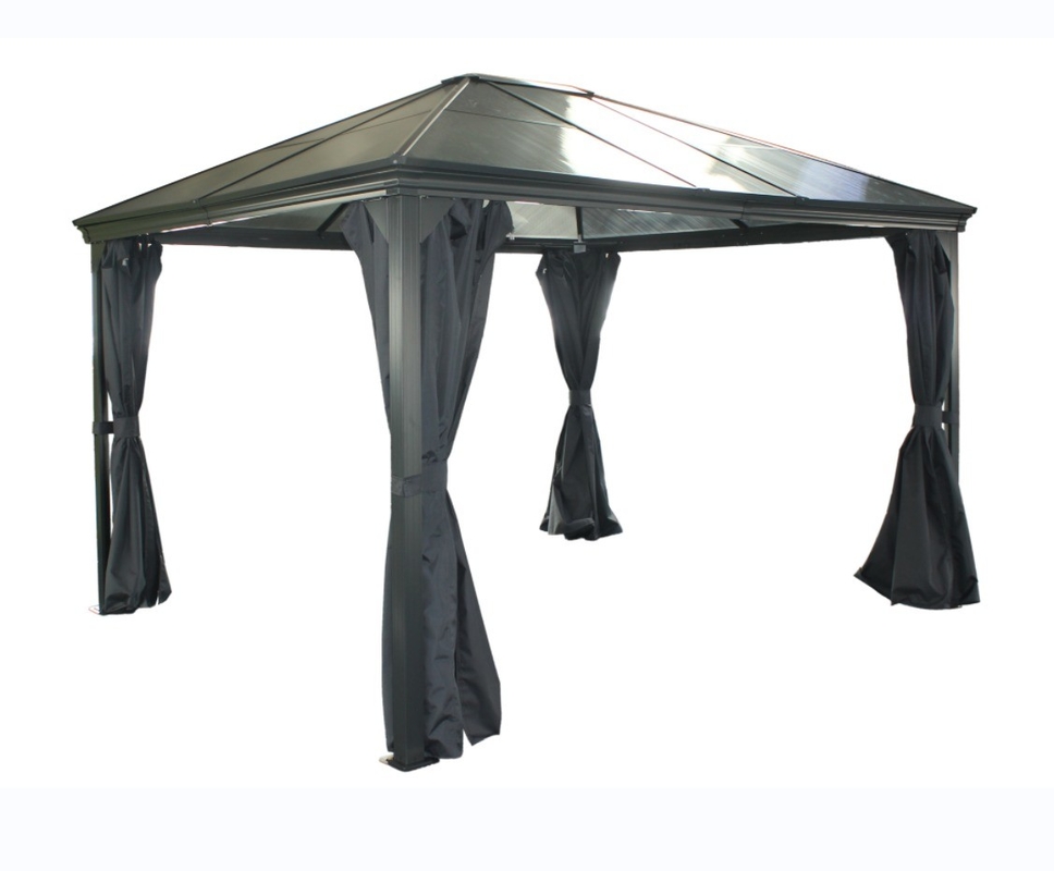 Gazebo esterno per forniture da giardino 3x3.65x2.6M tetto in policarbonato a copertura singola
