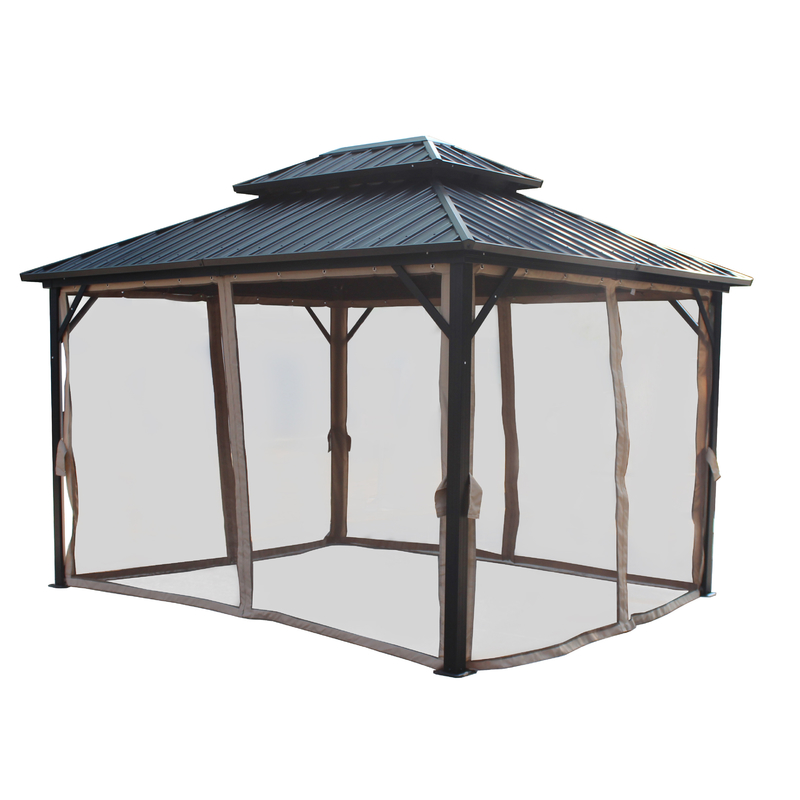 Giardino all'aperto 3X3.65X2.85M Gazebo metallico con zanzara e tessuto di poliestere