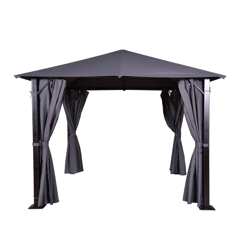 Gazebo esterno in metallo per giardino con capo singolo dipinto a mano 3x3x2.57m Facile da assemblare