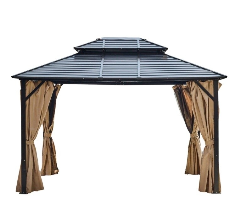 Gazebo in poliestere 3X3.65X2.75M a doppio capo in tubo di alluminio per giardino