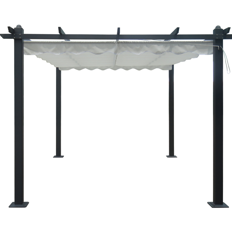 Gazebo esterno per giardini personalizzato 2.96X2.96X2.25M con telaio in alluminio e coperchio rimovibile