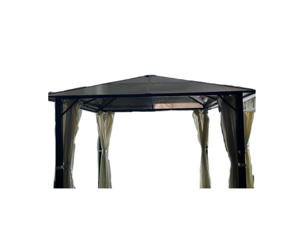 Giardino esterno 3x3x2.6M Gazebo con tetto in PVC facile da assemblare e robusto