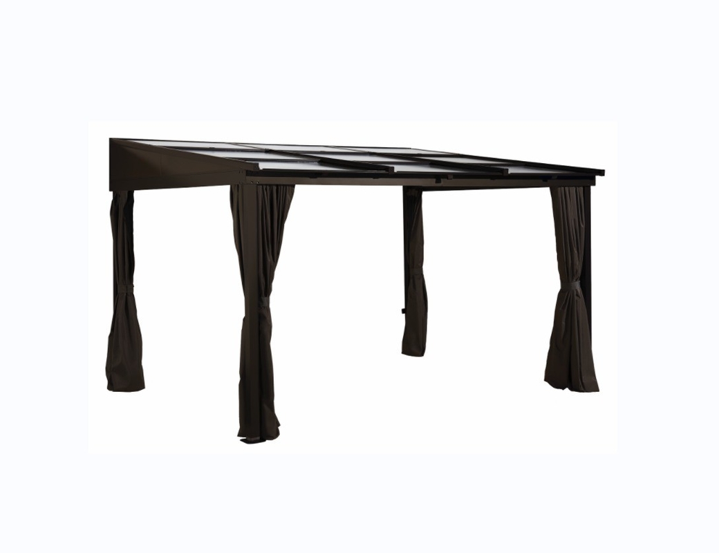3x4x2.2/2.4M Piano inclinato Gazebo da giardino in alluminio con tetto in policarbonato di lusso